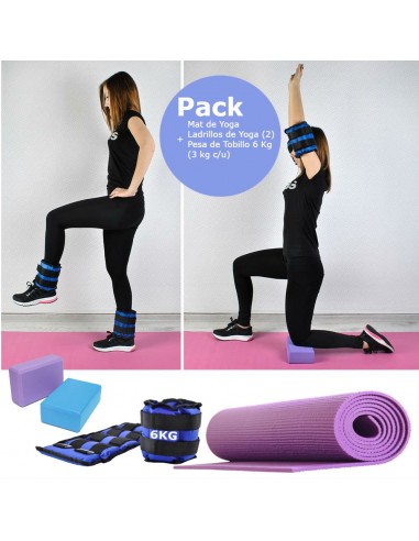Pack Pesas de Tobillo 6 Kgs + Mat y Bloques de Yoga