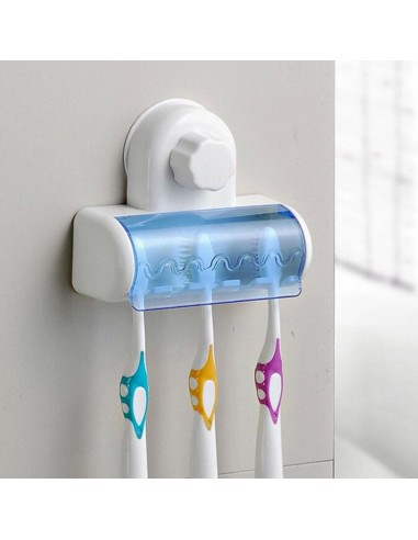 Soporte para cepillo de dientes de baño, soporte para cepillo de dientes  individual, accesorios de baño Porta cepillos de dientes (azul)
